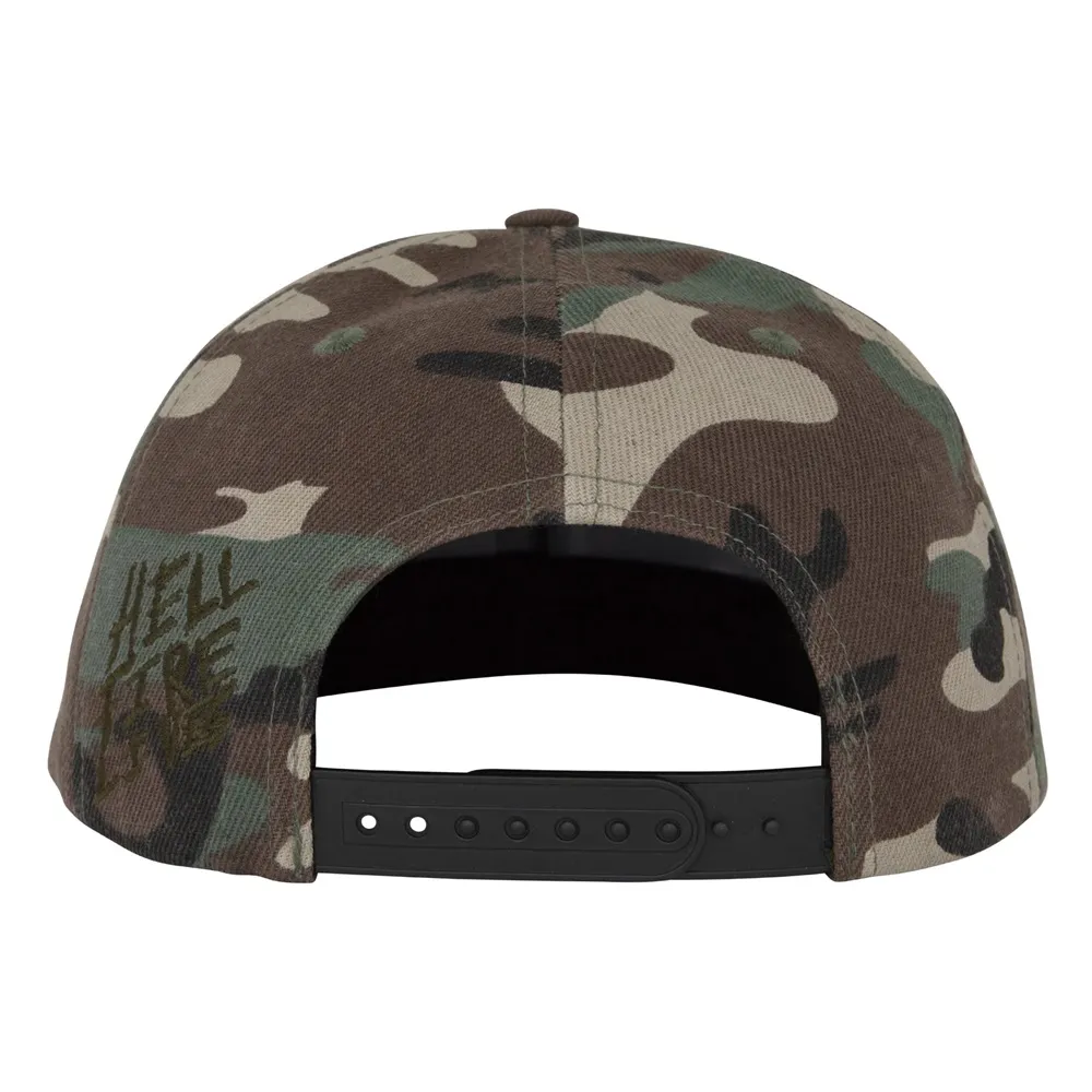 Santa Cruz X Stranger Things Hellfire Club Camo Snapback Hat