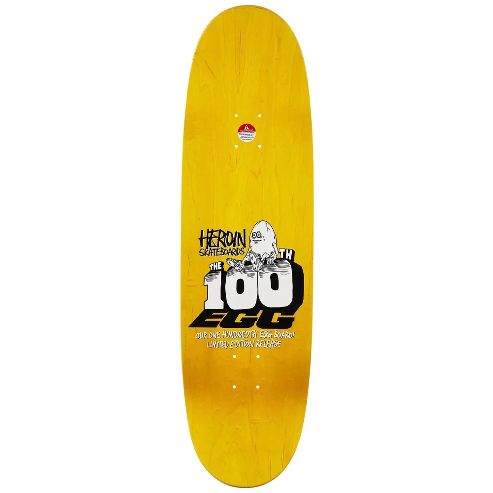 Heroin 100th Egg 9.125 Skateboard Deck