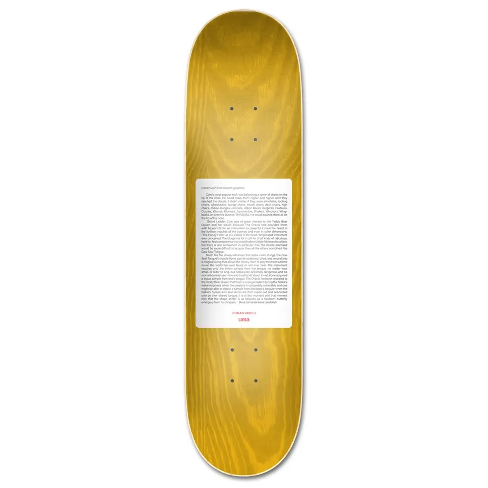 Uma Cow Seal Tongue Roman 8.38 Skateboard Deck