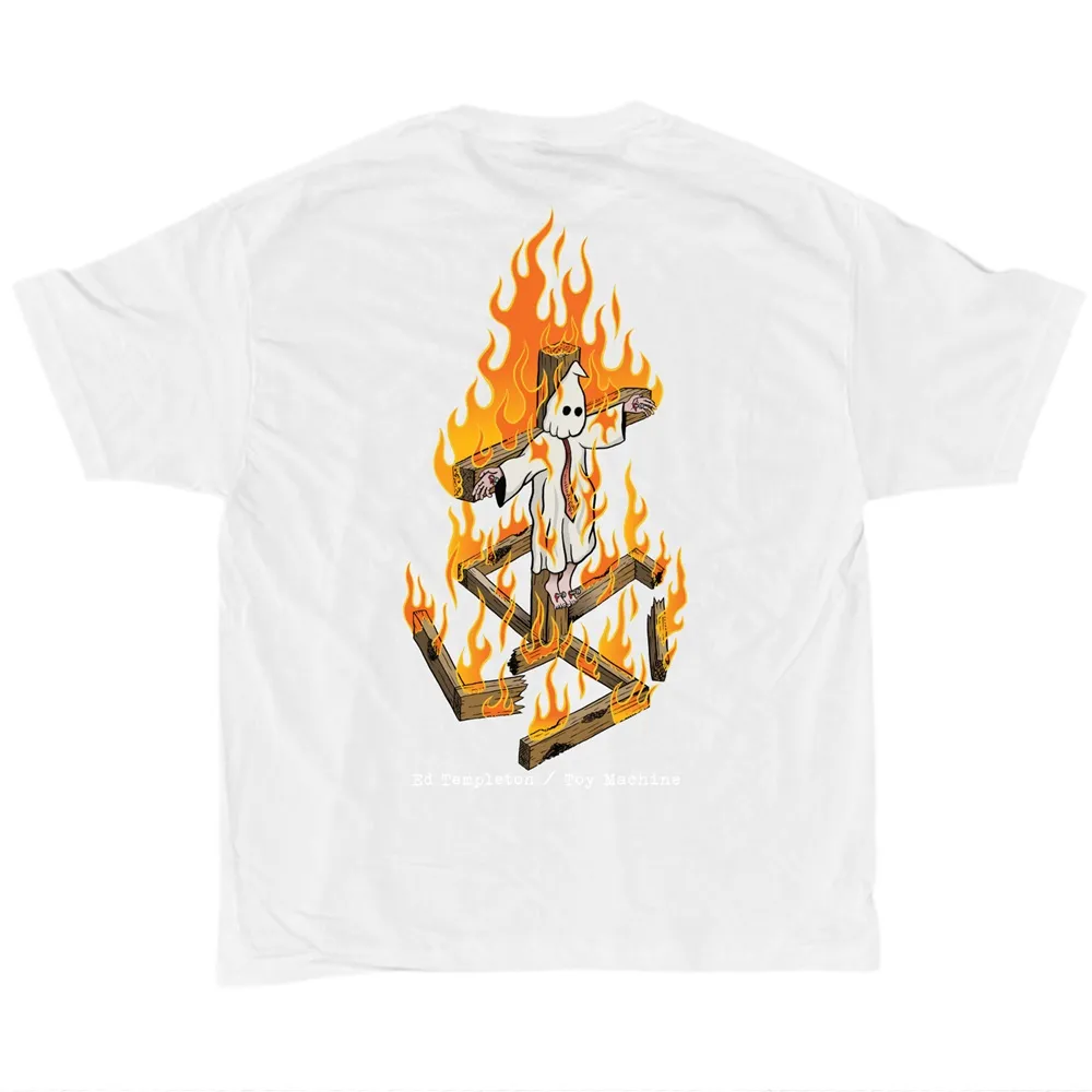 Toy Machine Charred Cross White T-Shirt
