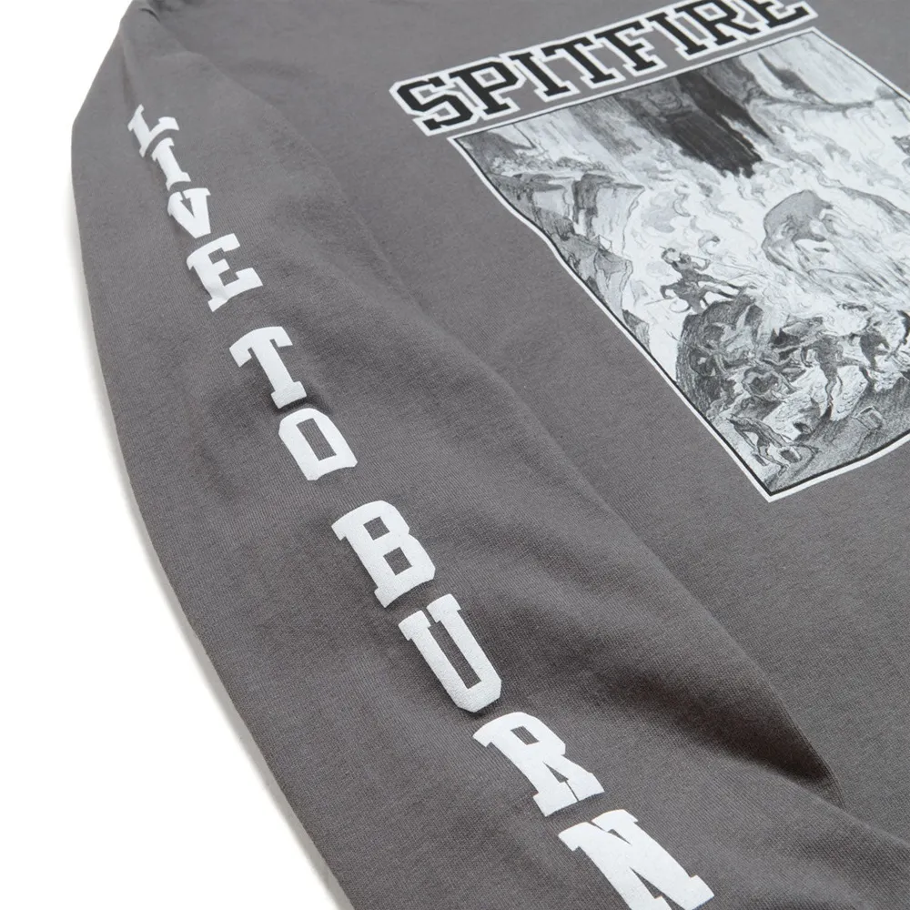 Spitfire Inferno Sleeve Charcoal Black White Long Sleeve Shirt