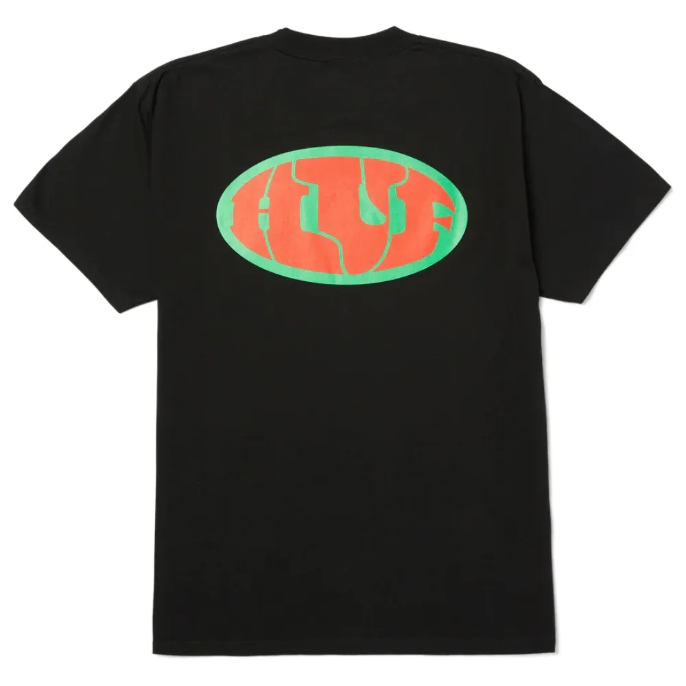 HUF Warped Black T-Shirt