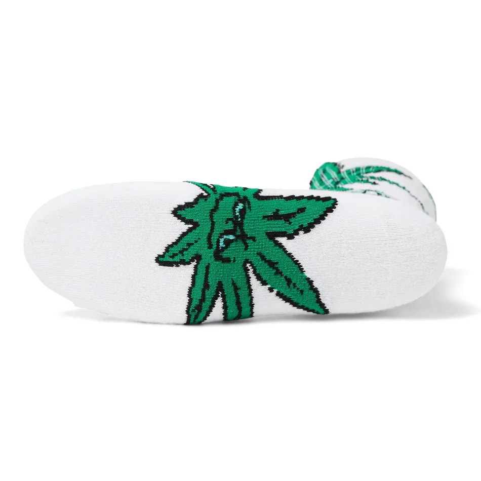 HUF Green Buddy Snowflakes White Socks