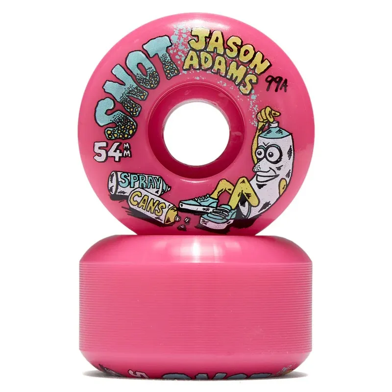 Snot Wheel Co Jason Adams Spray Cans Neon Pink Conical 99A 54mm Skateboard Wheels