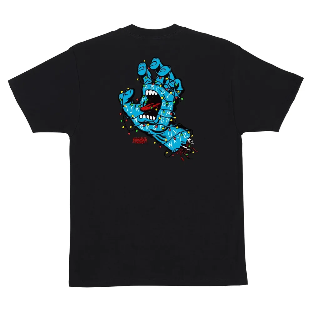 Santa Cruz X Stranger Things Screaming Lights Black T-Shirt