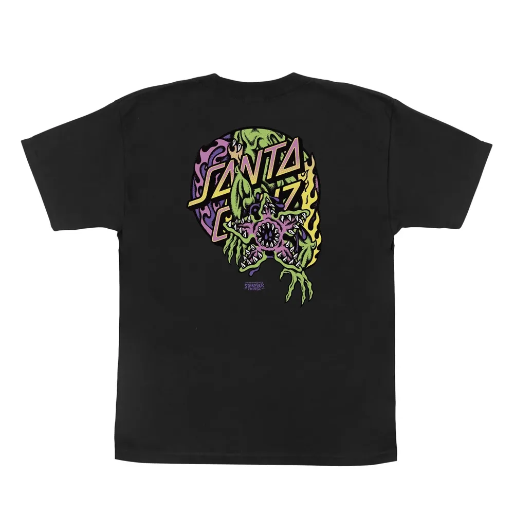Santa Cruz X Stranger Things Demogorgon Dot Black Youth T-Shirt