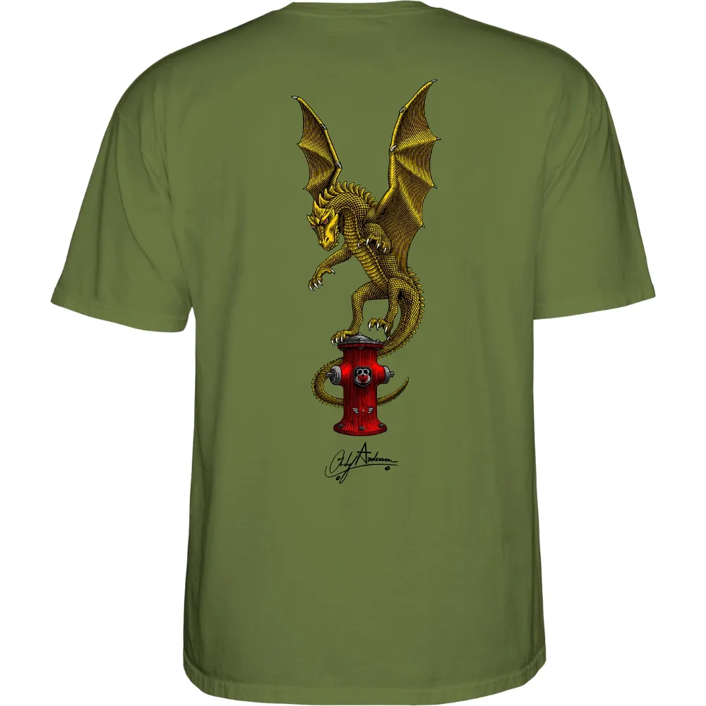 Powell Peralta Anderson Hydrant Military Green Youth T-Shirt