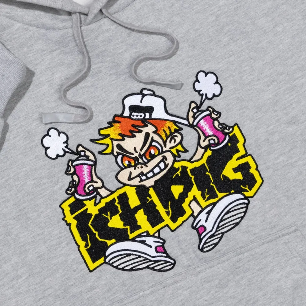 Ichpig Aeroboy Pullcord Grey Marle Hoodie