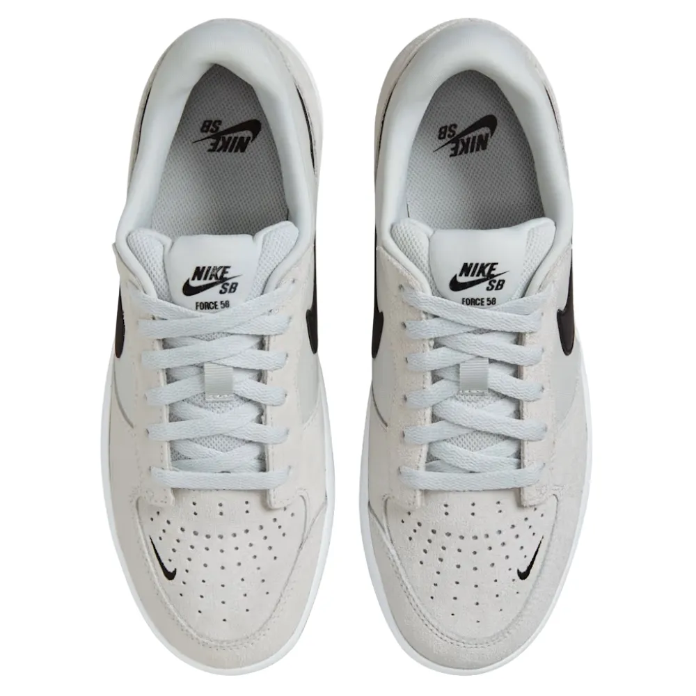 Nike SB Force 58 Photon Dust White Black Mens Skate Shoes