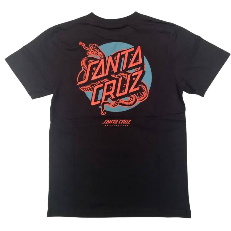 Santa Cruz Snake Dot Strip Black Youth T-Shirt