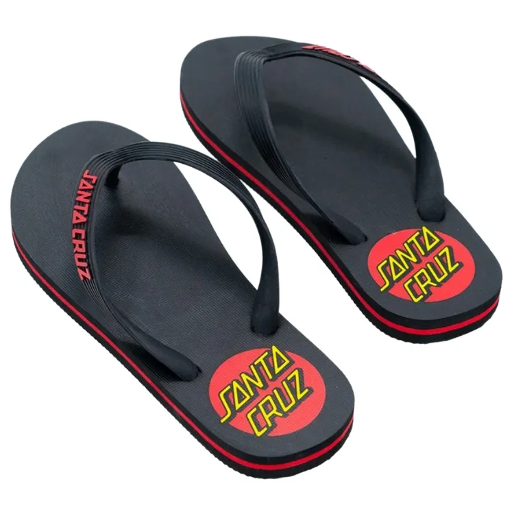 Santa Cruz Classic Dot Black Youth Thongs