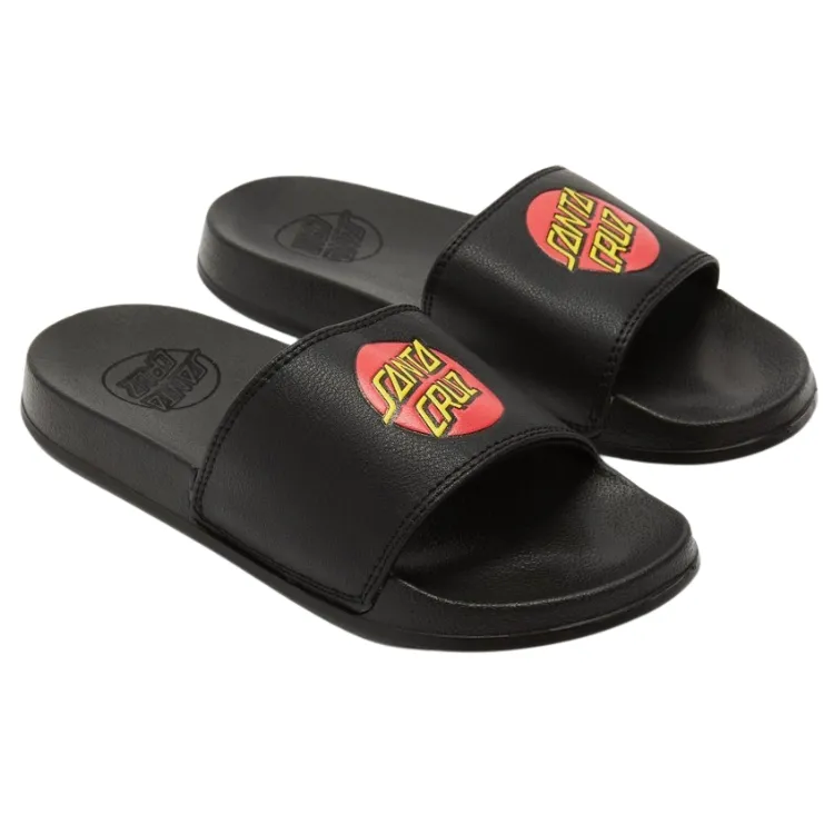 Santa Cruz Classic Dot Black Youth Slides