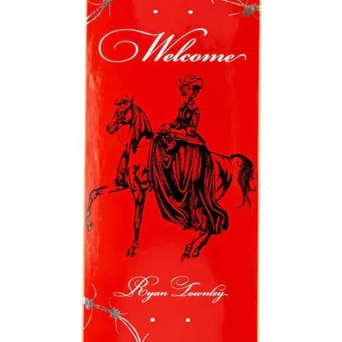 Welcome Cowgirl On Popsicle Red Silver Foil 8.25 Skateboard Deck