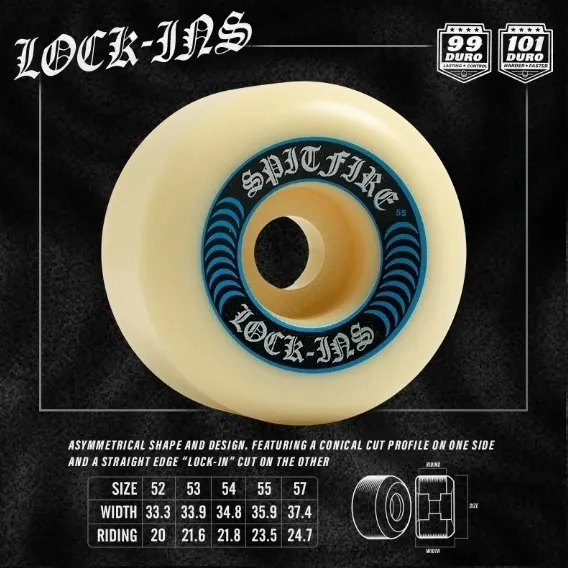 Spitfire Burn Squad Antonio Durao Lock Ins F4 99D 54mm Skateboard Wheels