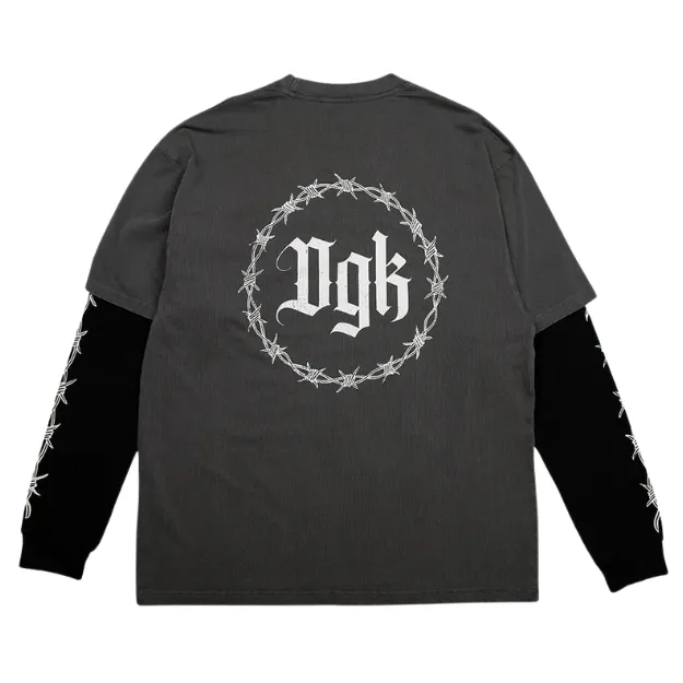 DGK Thorn 2fer Black Knit Long Sleeve Shirt