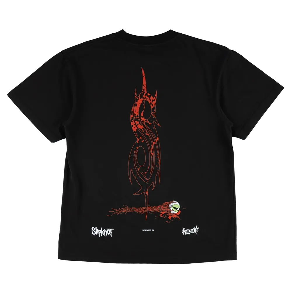 Welcome Skateboards X SlipKnot Spit It Out Garment Dyed Boxy Black T-Shirt