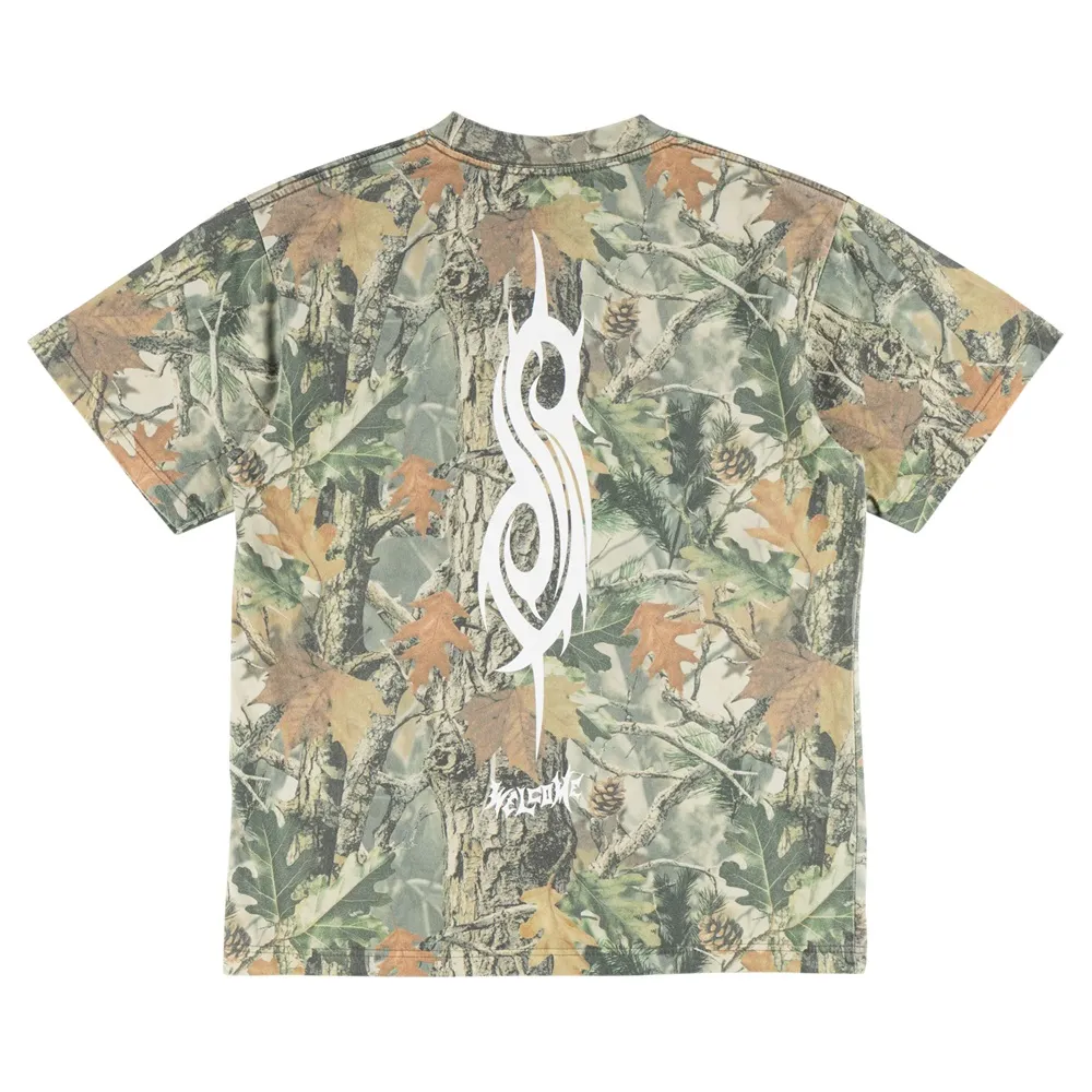 Welcome Skateboards X SlipKnot Oval Logo Boxy Camo T-Shirt