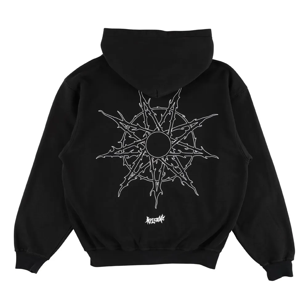 Welcome Skateboards X SlipKnot Nonogram Printed Zip Black Hoodie