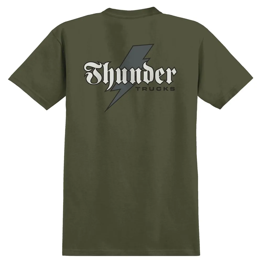 Thunder Truck Co Bolt Script Military Green T-Shirt