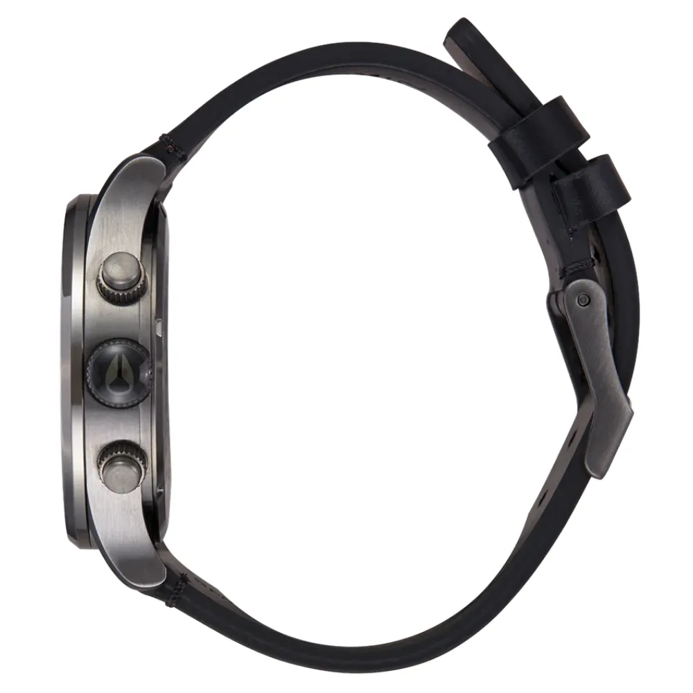 Nixon Sentry Chrono Leather V1 All Gunmetal Black Watch