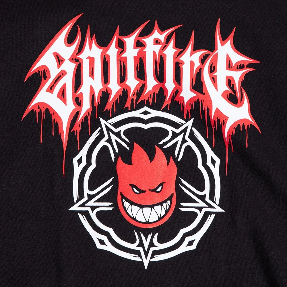 Spitfire Pentagram Drip Black Red White T-Shirt