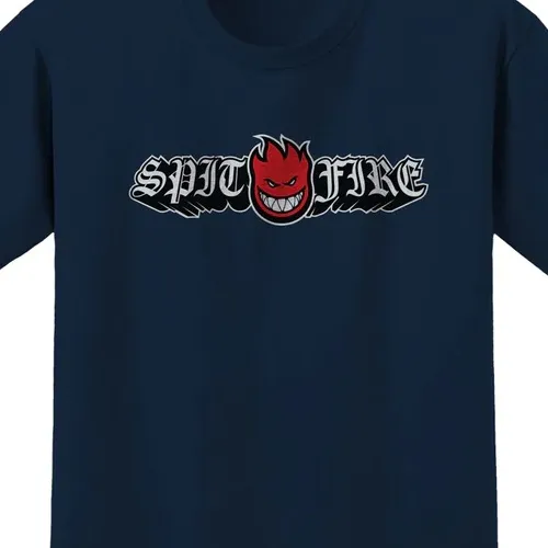 Spitfire OLD E Drop Bighead True Navy Red Black White T-Shirt