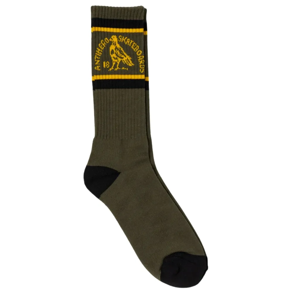 Anti Hero Clubhouse Olive Gold Black 1 Pair Mens Socks