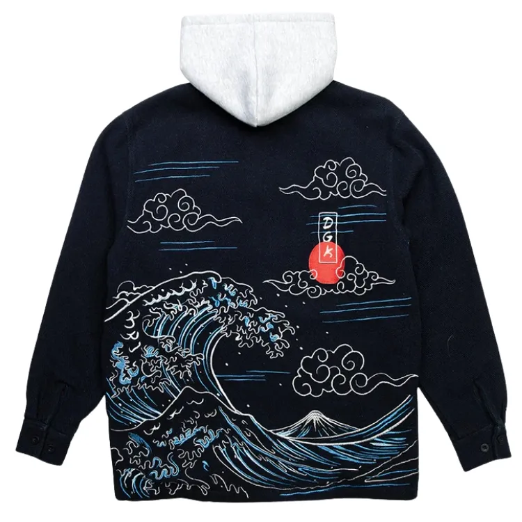 DGK Tidal Indigo Shacket Hoodie [Size: S]