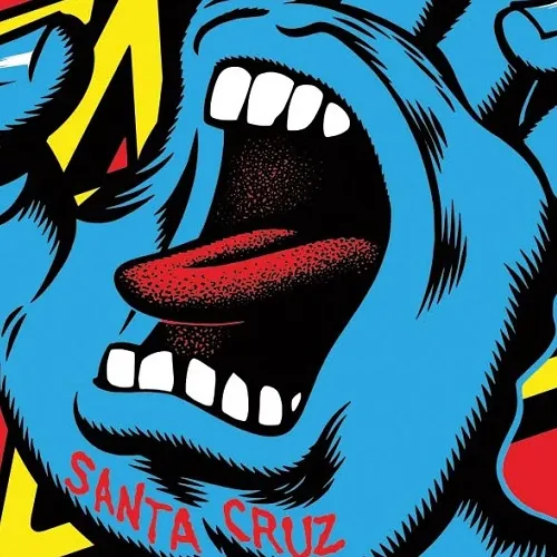 Santa Cruz Hand Dot Blue Red Sticker