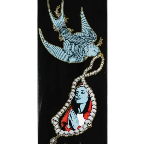 Welcome Rosary On Popsicle Black Gold Foil 8.25 Skateboard Deck