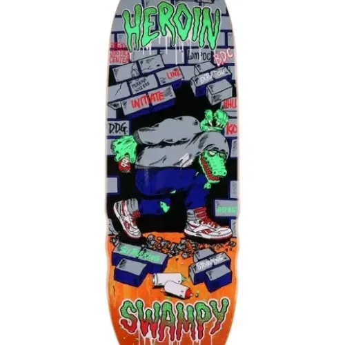 Heroin Swampy Stomp Orange 10.5 Skateboard Deck