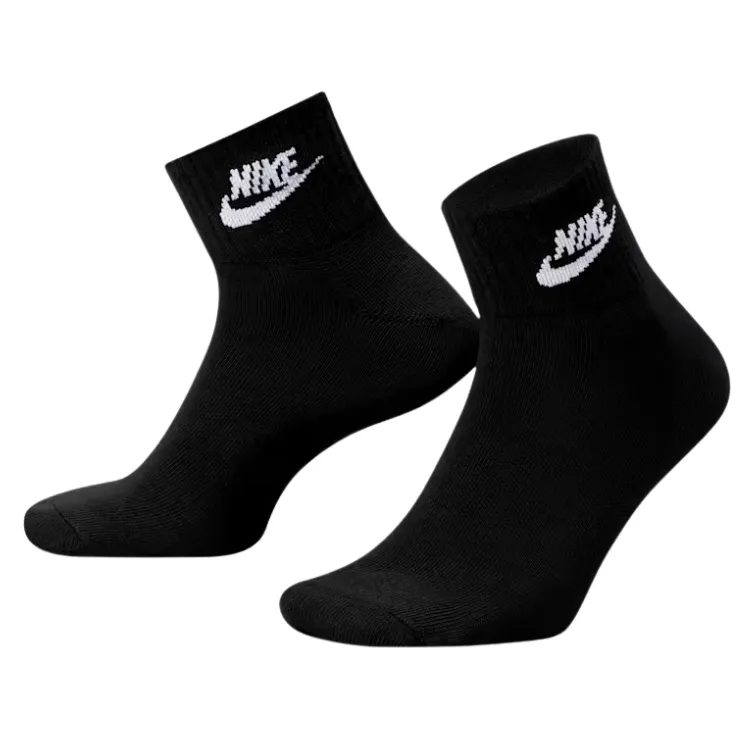 Nike Everyday Essential Black White Extra Large 3 Pair Ankle Socks