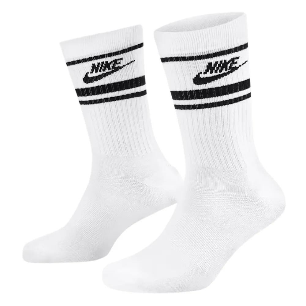 Nike Sportswear Dri-FIT Everyday Essential White Black Extra Large 3 Pair Crew Socks