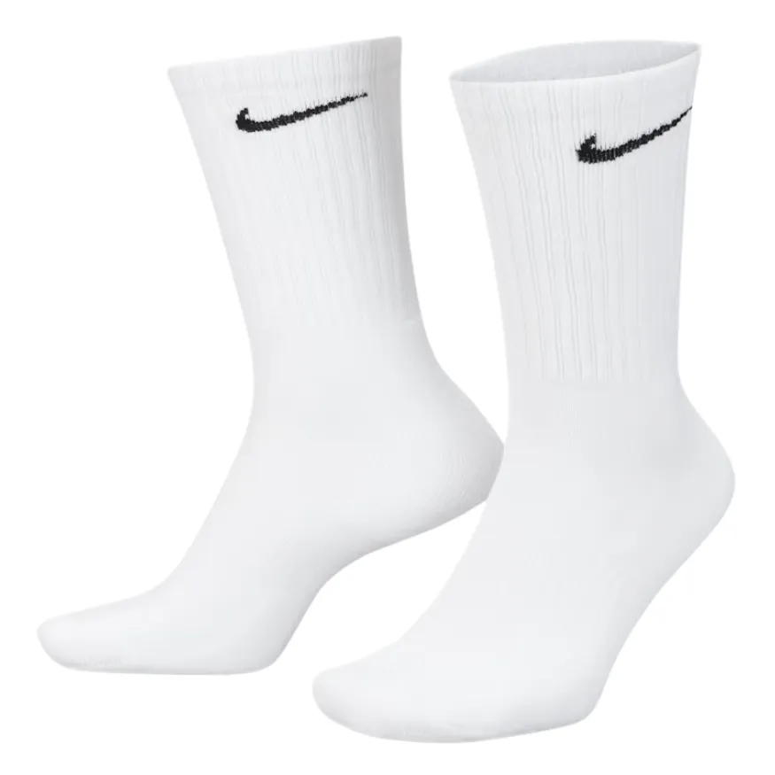 Nike Everyday Cushioned Training White Black Large 6 Pair Crew Socks