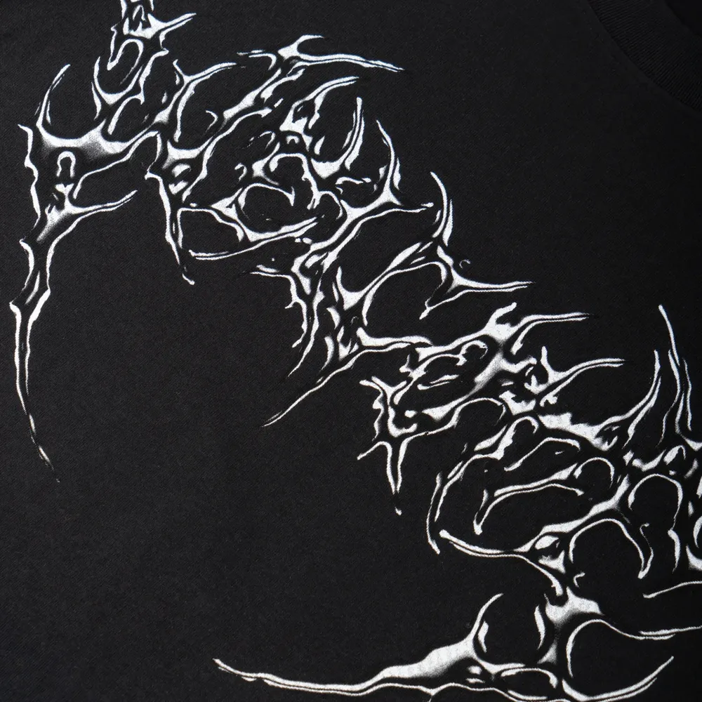 Welcome Skateboards Chrome Fang Boxy Garment Dyed Black T-Shirt