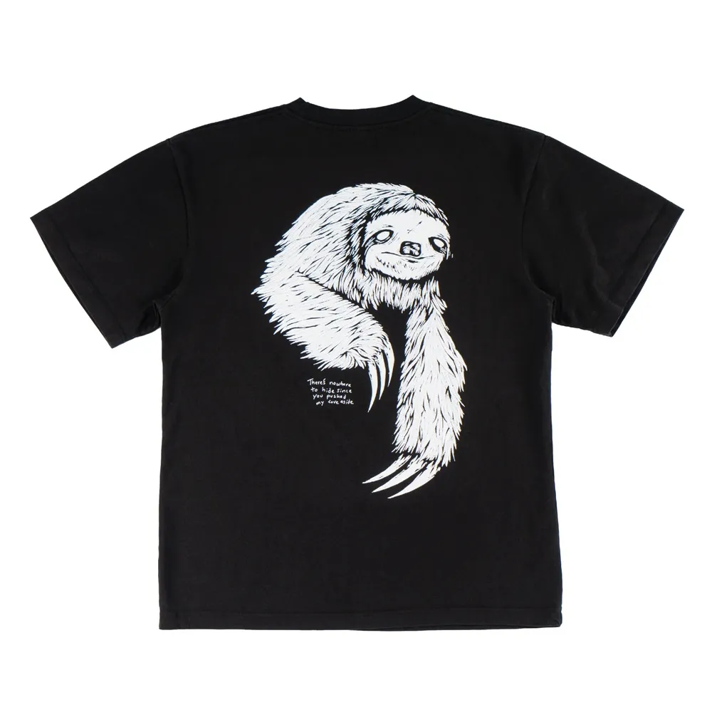 Welcome Skateboards Sloth Boxy Garment Dyed Black T-Shirt