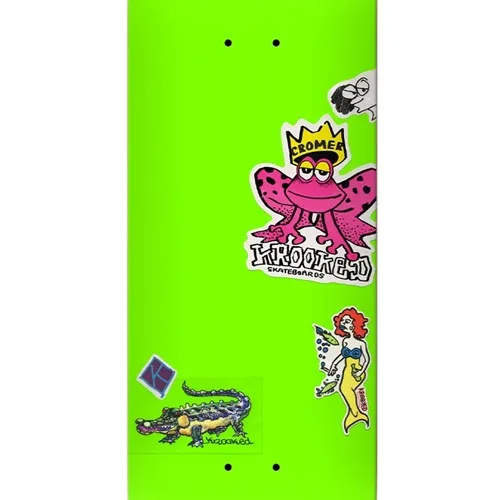Krooked Cromer Neon Sticker Green 8.25 Skateboard Deck