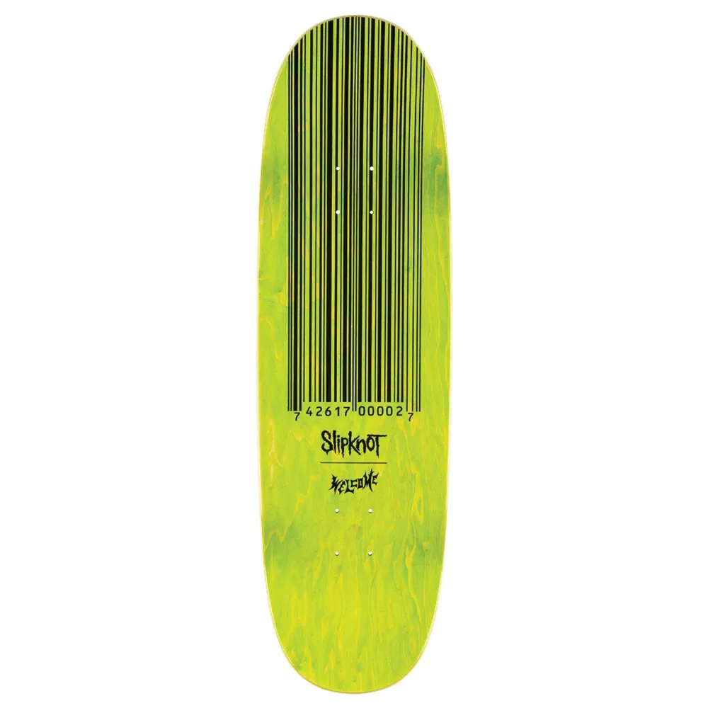 Welcome X Slipknot Oval Logo On Boline 2.0 Black Green 9.5 Skateboard Deck Slightly Scuffed
