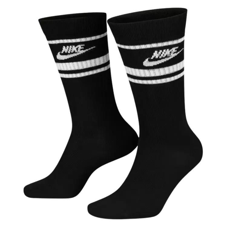 Nike Sportswear Dri-FIT Everyday Essential Black White Extra Large 3 Pair Crew Socks
