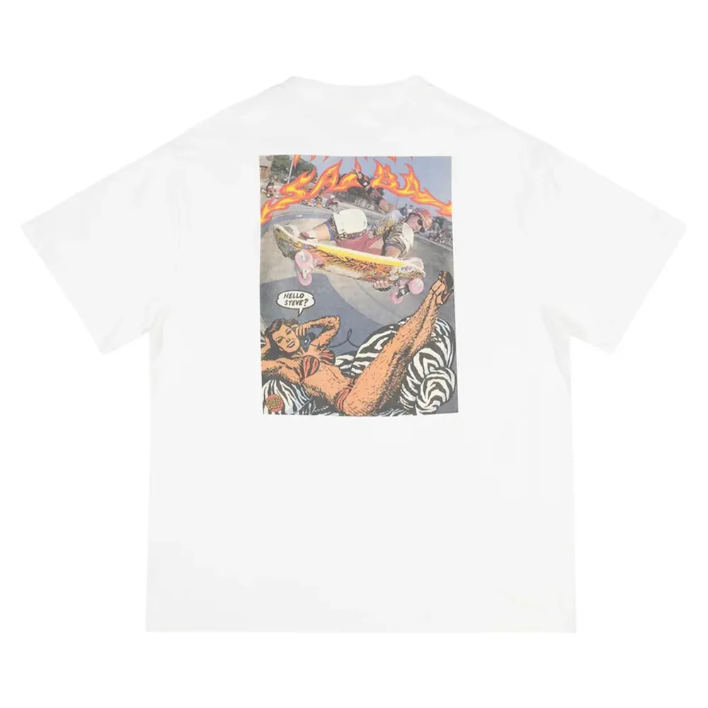 Santa Cruz Salba Hello Ad Box Fit White T-Shirt