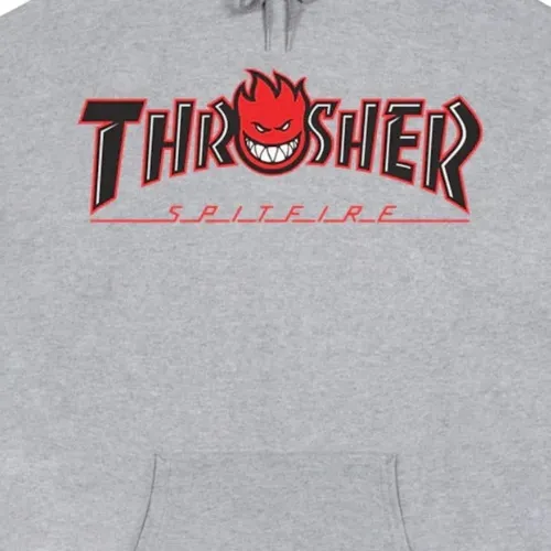 Thrasher X Spitfire Big Head Ash Hoodie