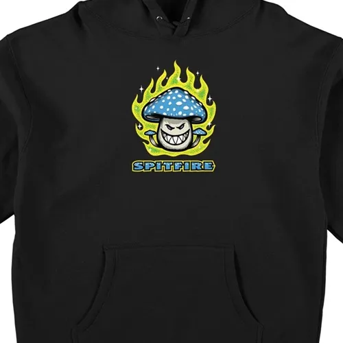 Spitfire Mushroom Bighead Black Multi Hoodie [Size: M]