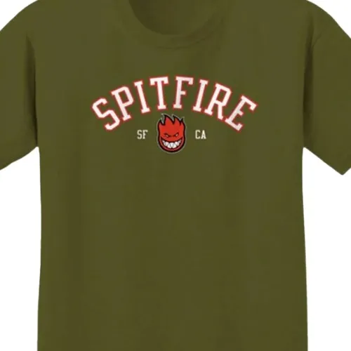 Spitfire Team Bighead Military Green Red White T-Shirt
