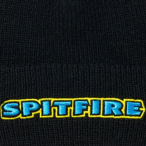 Spitfire Bighead Mushroom Script Black Blue Yellow Beanie