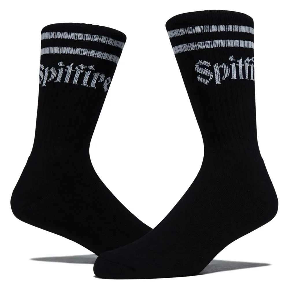 Spitfire Molotov Script Black White 1 Pair Mens Socks