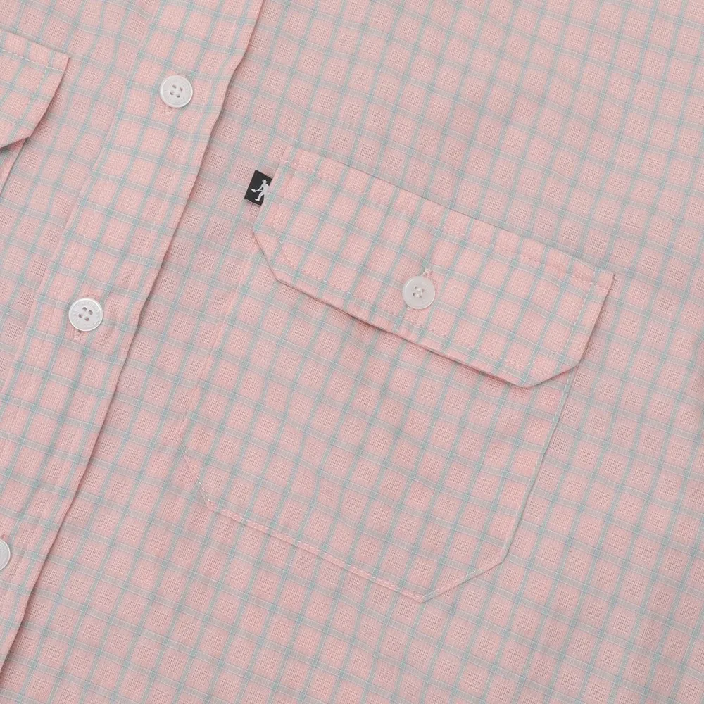 Passport Workers Check Light Pink Button Up Shirt
