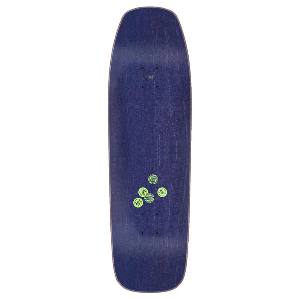 Santa Cruz Delfino Pinball Shaped Blue 9.14 Skateboard Deck