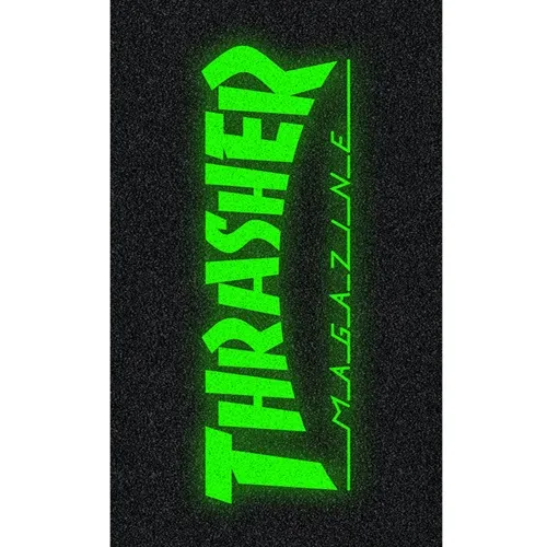 Mob X Thrasher Glow Logo Perforated 10 x 33 Skateboard Grip Tape Sheet