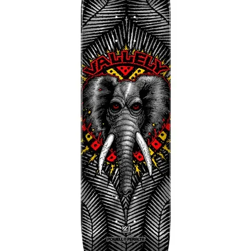 Powell Peralta Flight Vallely Elephant Silver Foil Shape 243W 8.38 Skateboard Deck