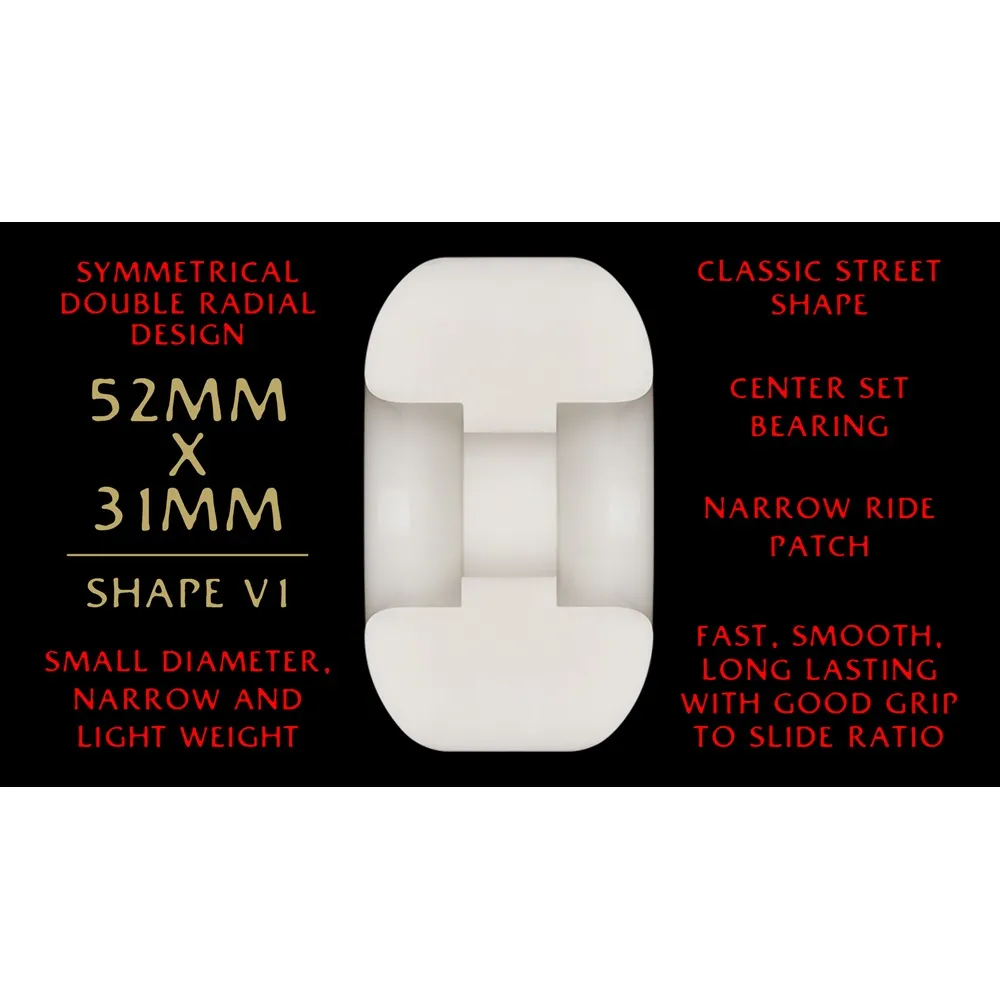 Powell Peralta Dragons Symmetrical 93A 52mm x 31mm Skateboard Wheels